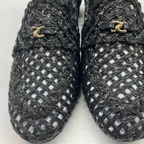 New in Box Aerosoles Hour Raffia Loafer in Black with Size 5 - Picture 12 of 13